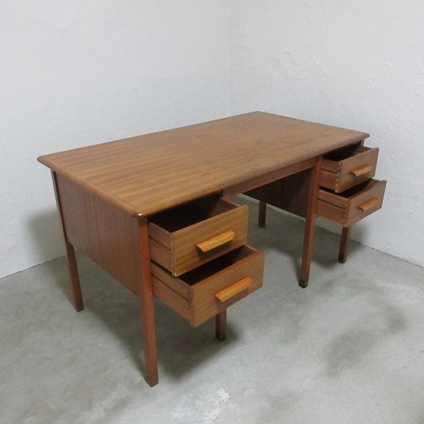 イギリス ビンテージ 家具 デスク 机 作業台 収納 英国 6803d