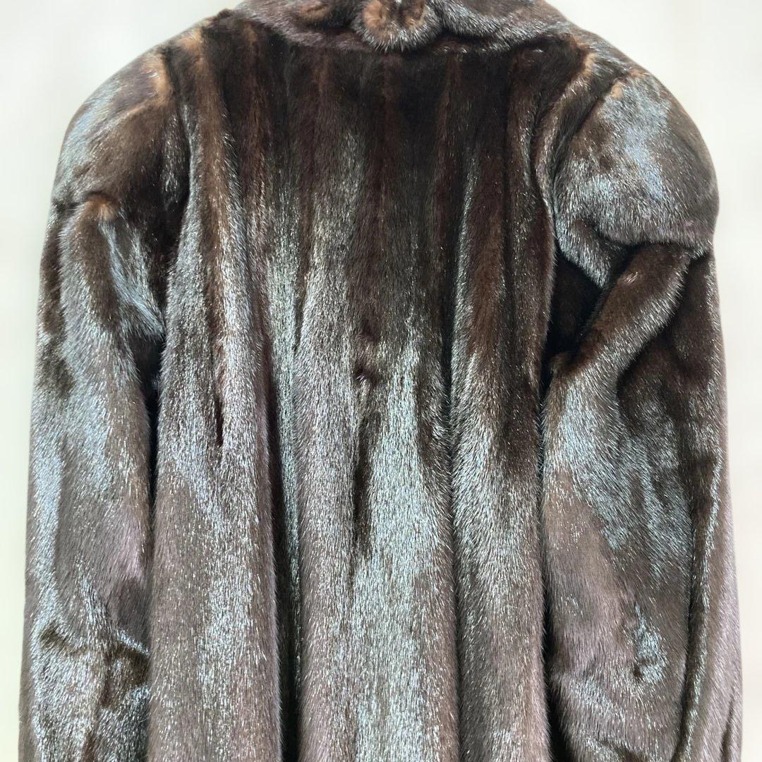 SAGAミンク 毛皮コート　ブラウン　11号Lサイズ　サガミンク　古着　美品良品