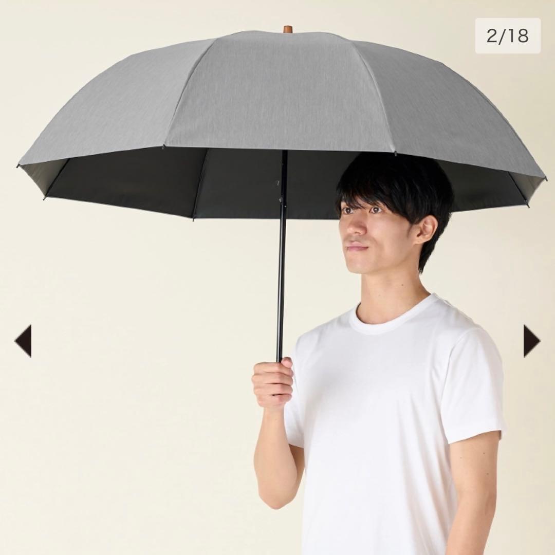 SUN BARRIER 100 折りたたみ日傘 ２段折 大判 フロスト グレー