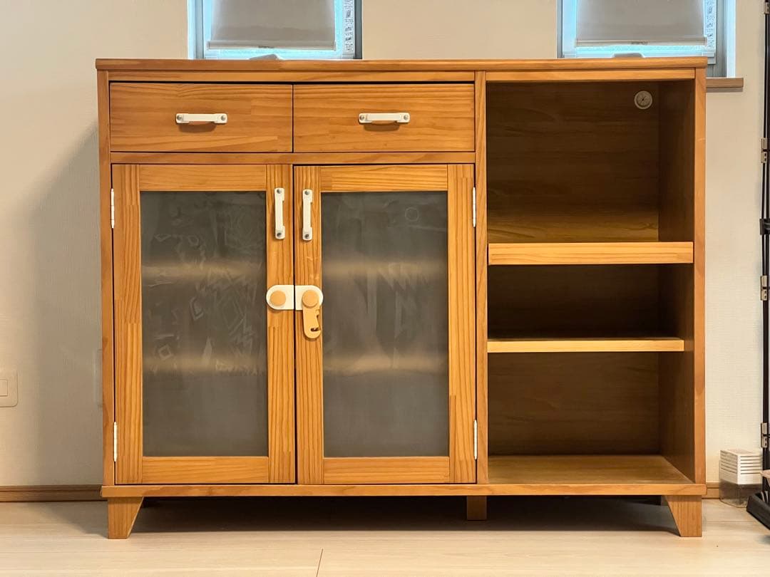 木製食器棚 引き出し付き