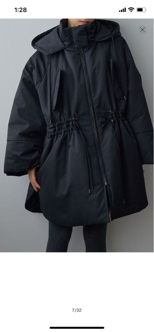 ブラック フード付き オーバーサイズジャケット