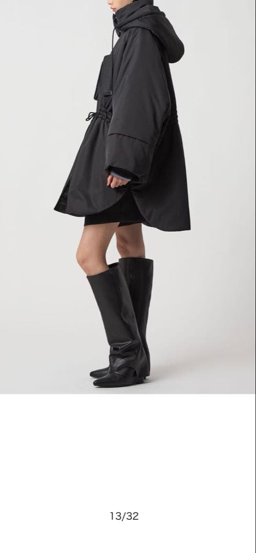 ブラック フード付き オーバーサイズジャケット