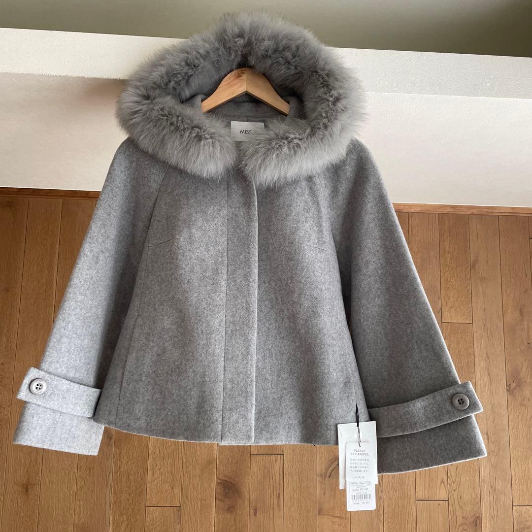 新品　MISS J（ミス ジェイ） メルトン×フォックスファー ショートコート