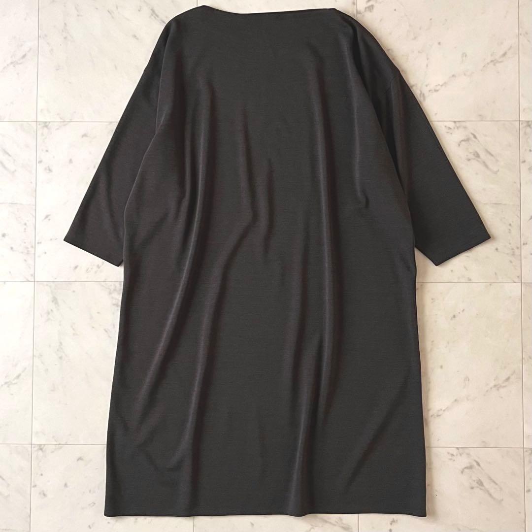 極美品＊ヨーガンレール ウールシルクチュニックワンピース M チャコールブラウン