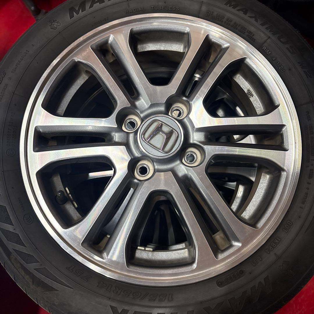 ホンダ 14インチ 5スポークホイールとマキシスタイヤセット