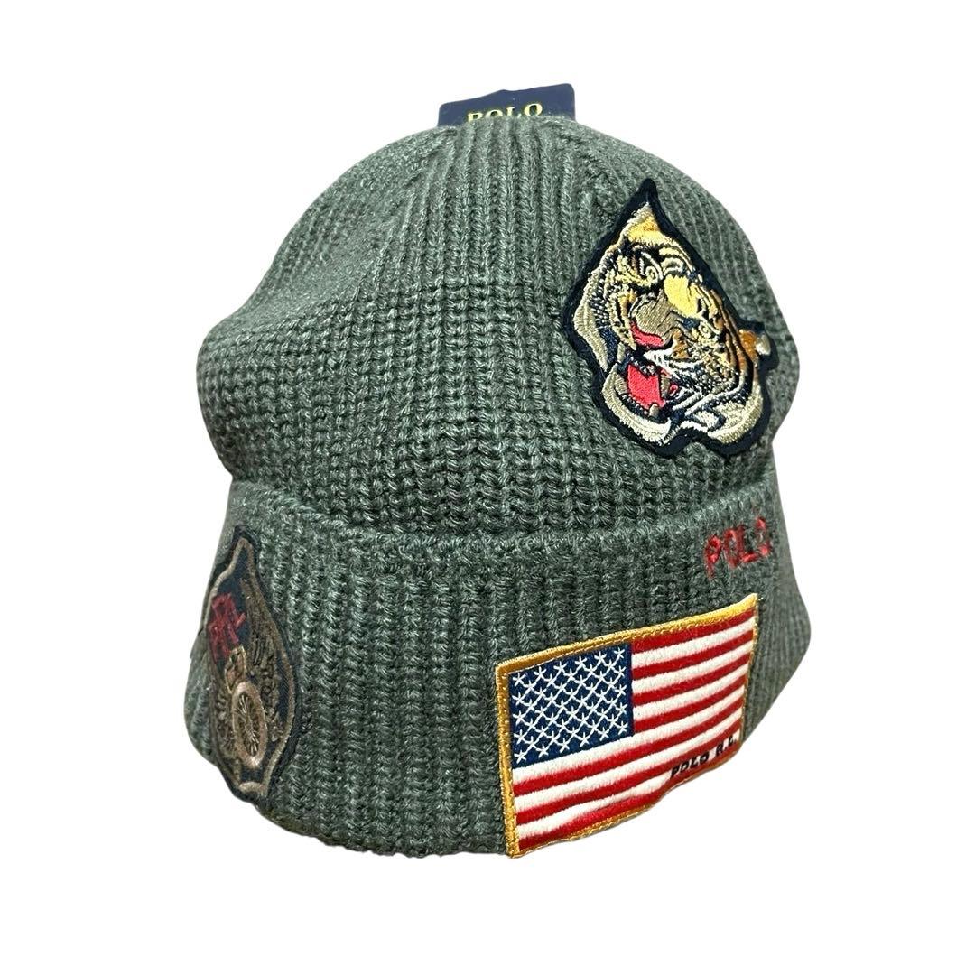 p*n様 【新品】ラルフローレン ポロタイガー ニット帽 ビーニー オリーブ ワ