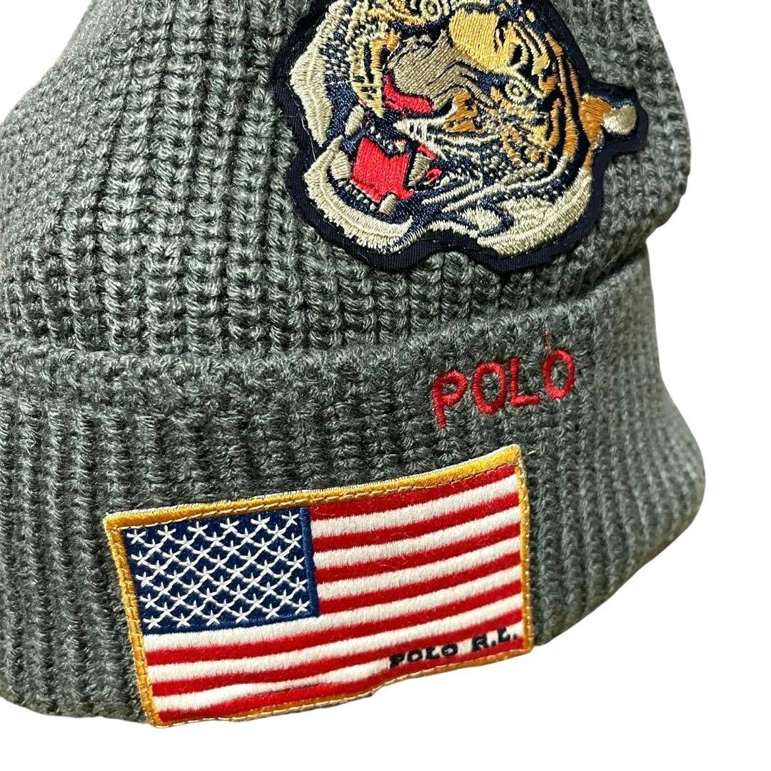 p*n様 【新品】ラルフローレン ポロタイガー ニット帽 ビーニー オリーブ ワ