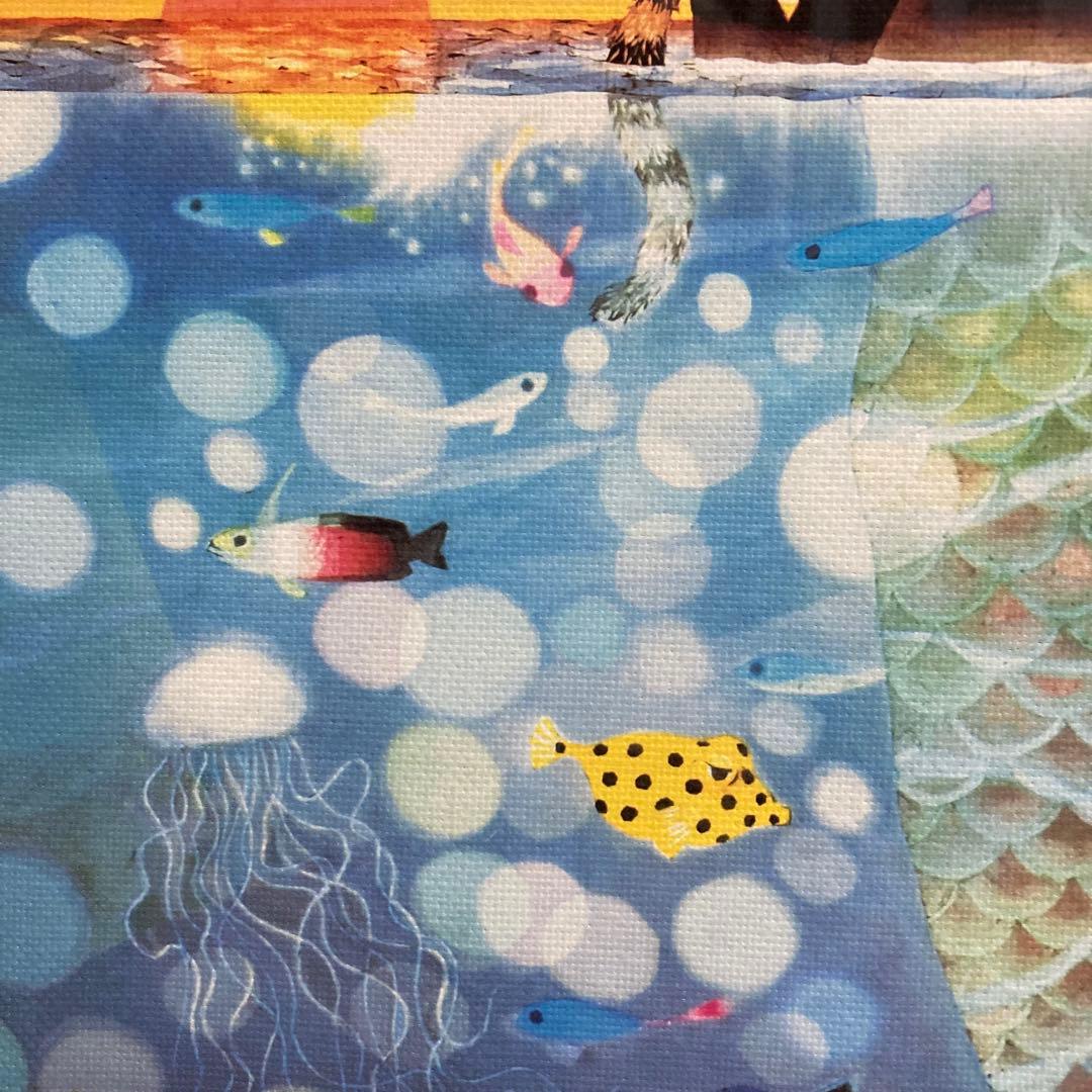 【美品】藤城清治「夕日の中の愛の奇蹟」キャンバスジクレー 直筆サイン 版画 絵画