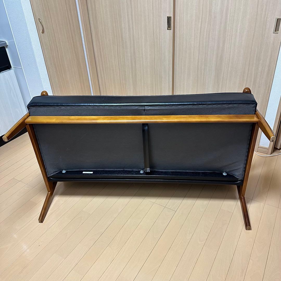 カリモク60 Kチェア 2シーター スタンダードブラック 定番 美中古品