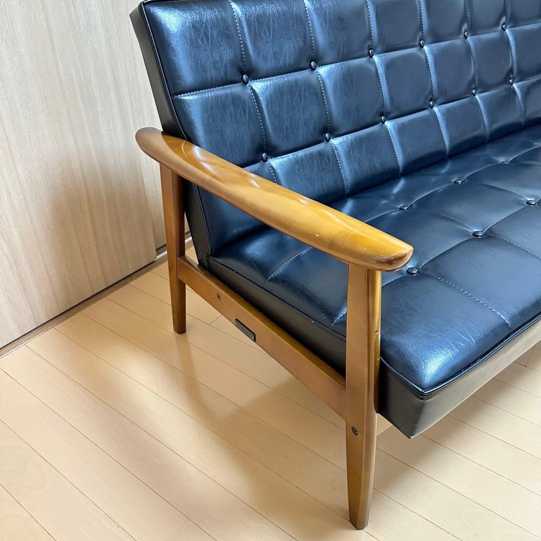 カリモク60 Kチェア 2シーター スタンダードブラック 定番 美中古品