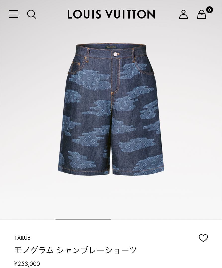 ひぃルイヴィトン　新品　入手困難モノグラム シャンブレーショーツ