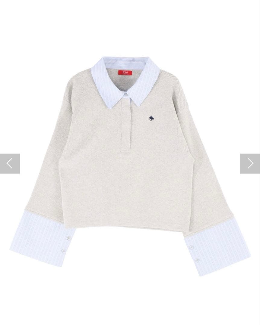 ラグナムーン LAGUNAMOON シャツカラーカフスニットプルオーバー