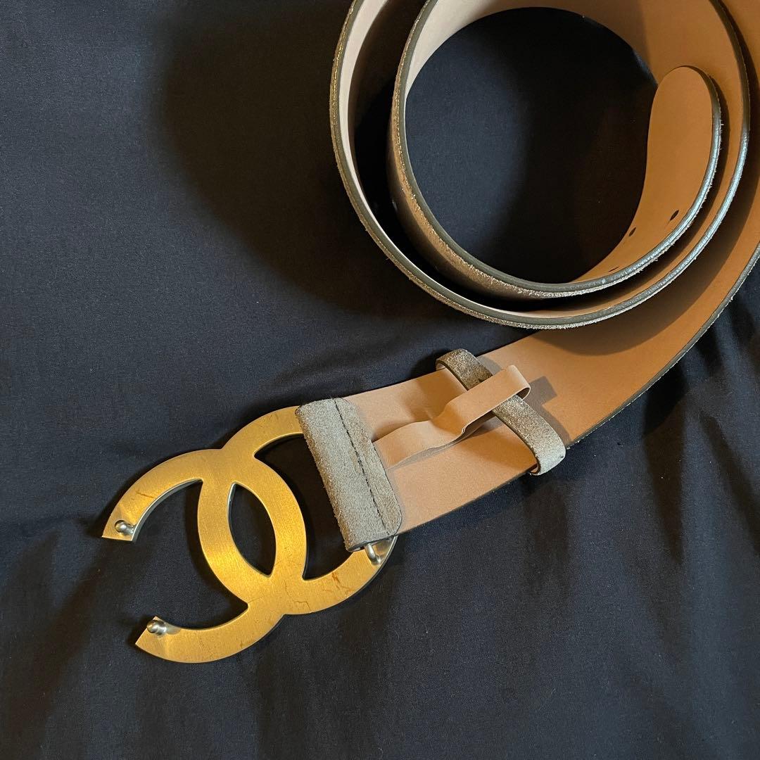 美品 CHANEL シャネル 09P スエードベルト ココマーク 85/34