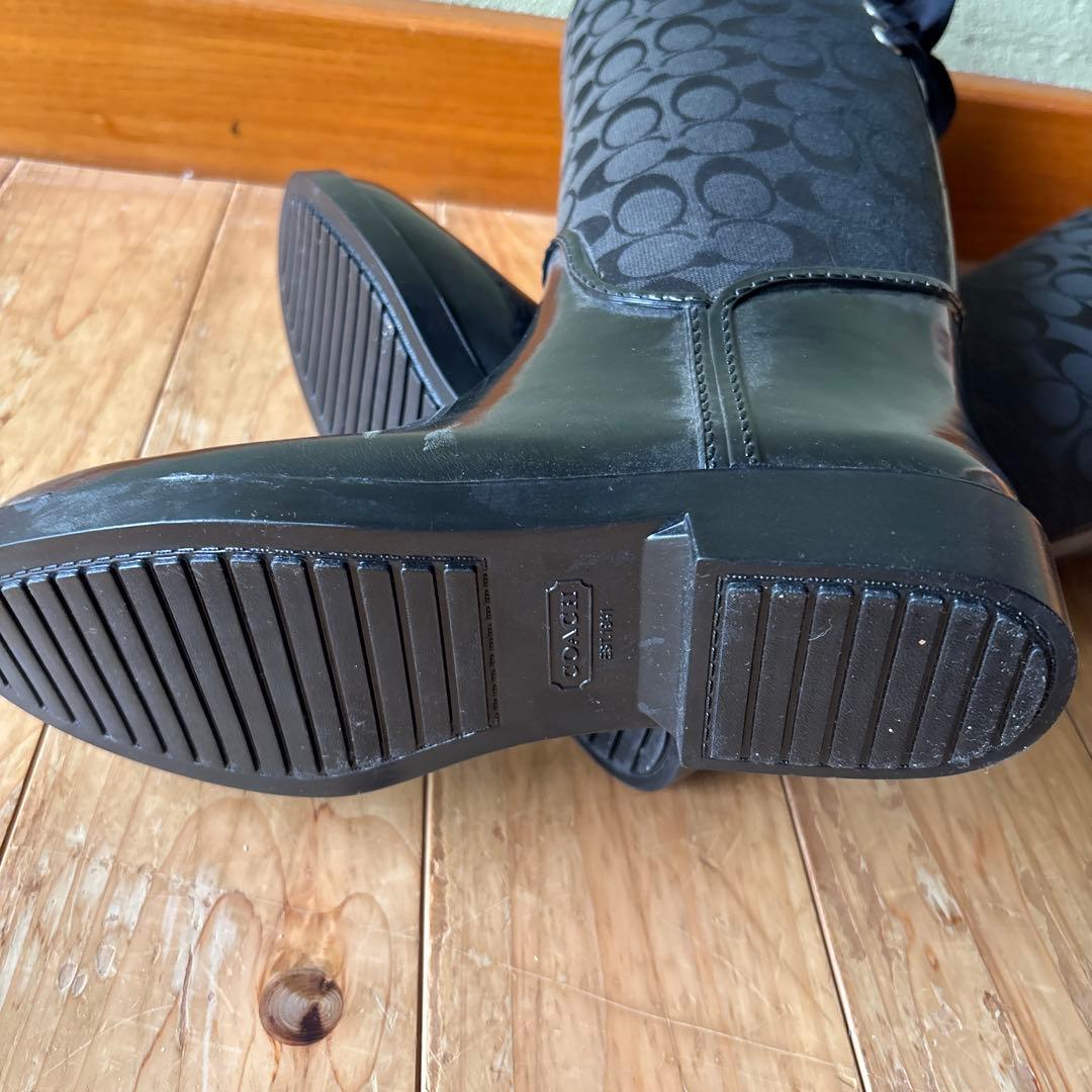 Coach ロゴ柄 ブラック ロングブーツ　おまけ付き　スカーフ