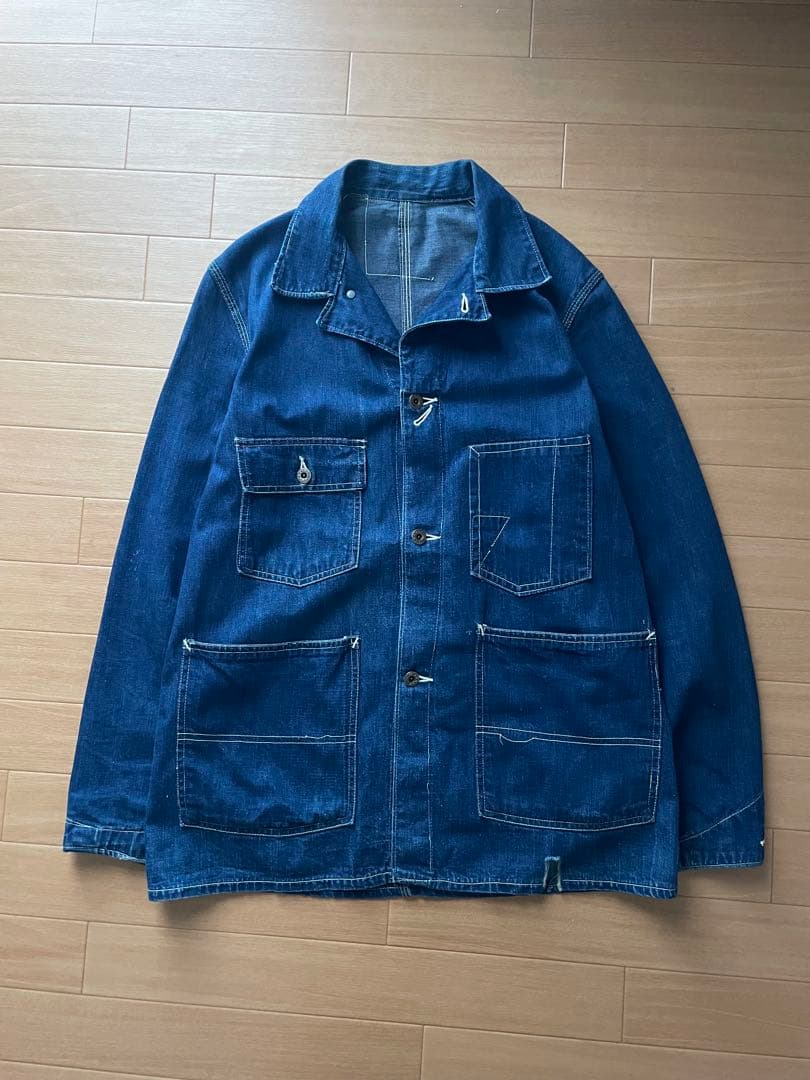 40s VINTAGE 希少ステッチ 大戦モデル デニムカバーオール WW2
