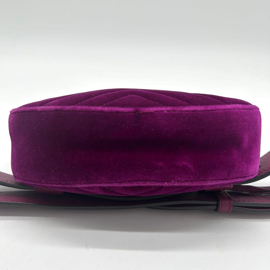 【極美品】グッチ マーモント ベロア ボディバッグ ウエストポーチ パープル