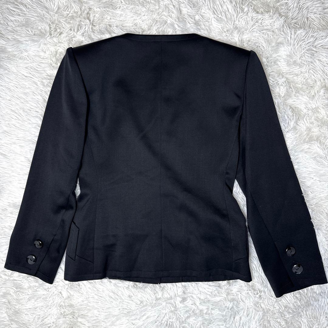 美品✨️イヴサンローラン スカートスーツ セットアップ ノーカラージャケット 黒