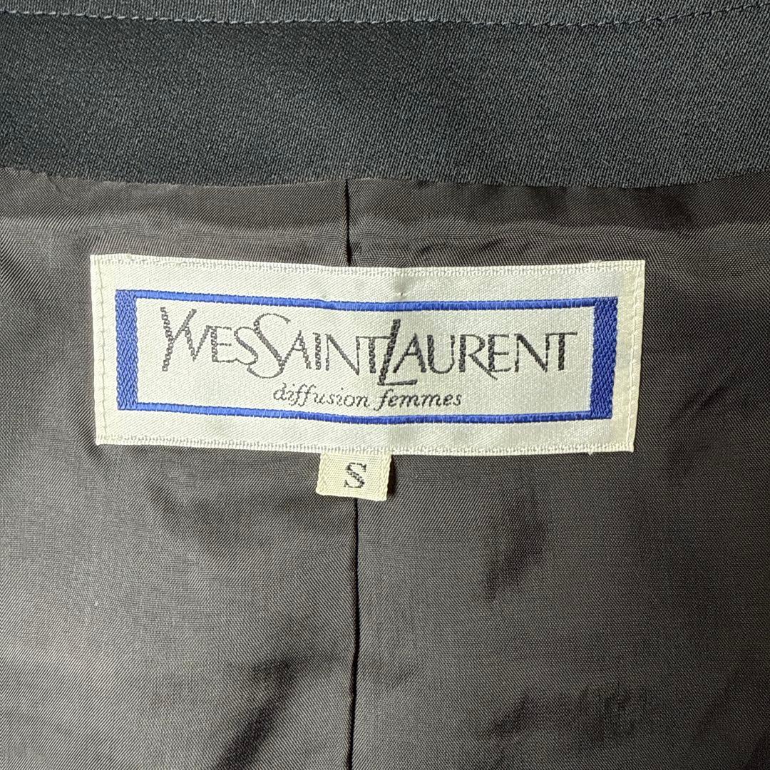 美品✨️イヴサンローラン スカートスーツ セットアップ ノーカラージャケット 黒