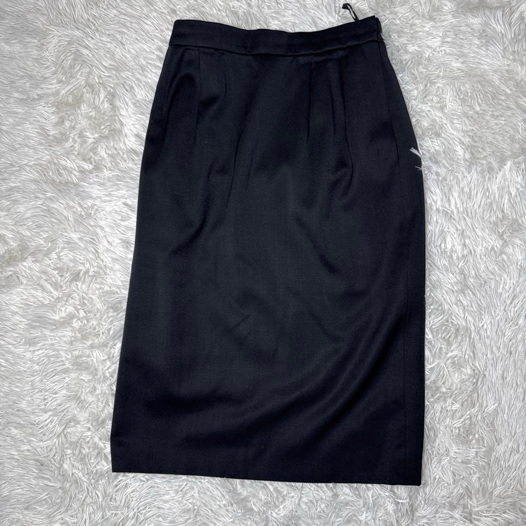 美品✨️イヴサンローラン スカートスーツ セットアップ ノーカラージャケット 黒