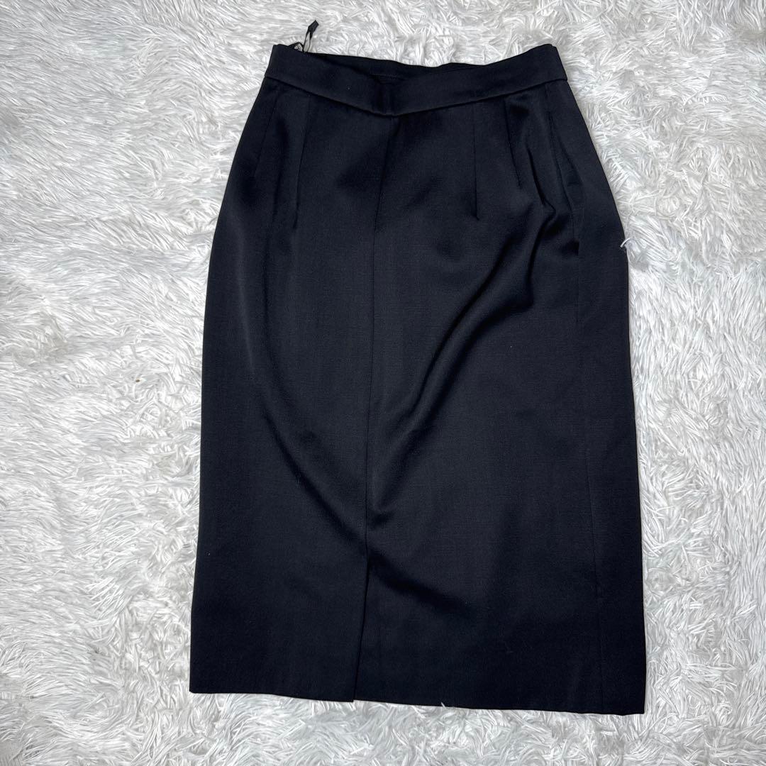 美品✨️イヴサンローラン スカートスーツ セットアップ ノーカラージャケット 黒