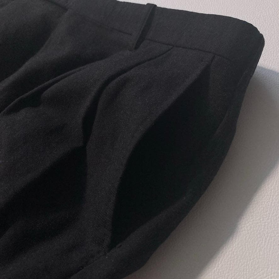 【完売】LAD MUSICIAN　ツータックテーパードワイドスラックス 花柄 黒