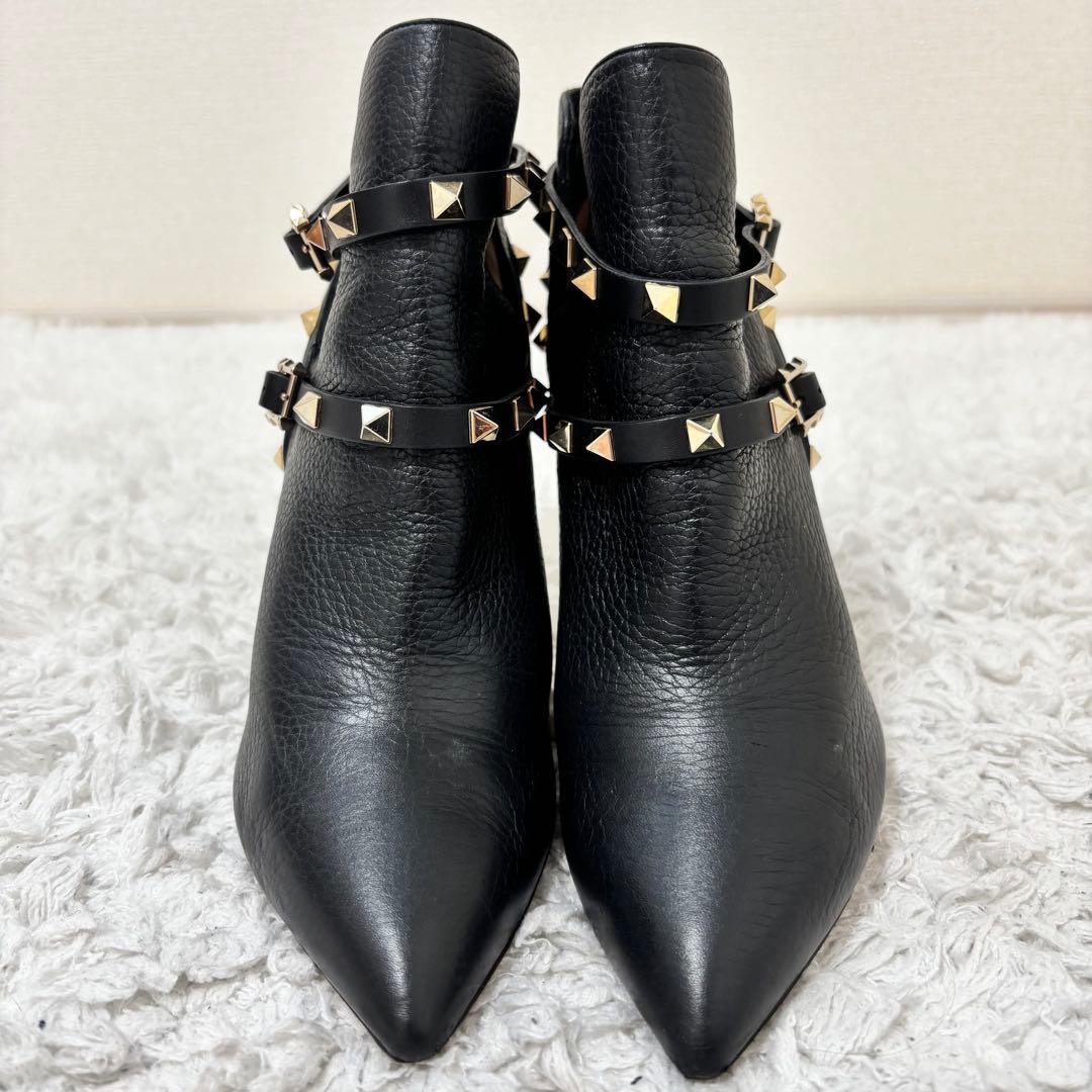 美品✨ヴァレンティノ ロックスタッズ ショートブーツ レザー ヒール ベルト