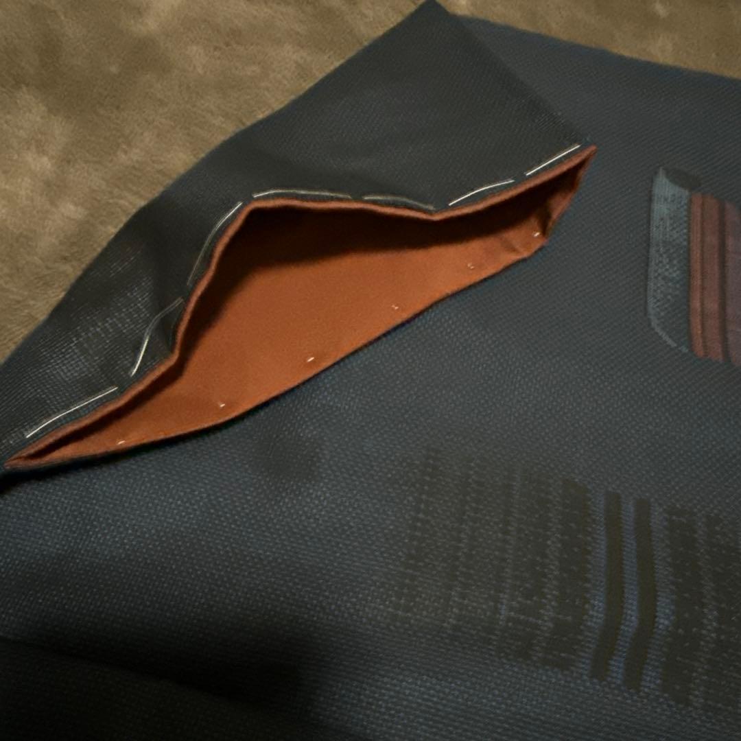 希少モデルサイズ　かっこいいセットしつけ糸付未使用大島紬　未使用お洒落袋帯