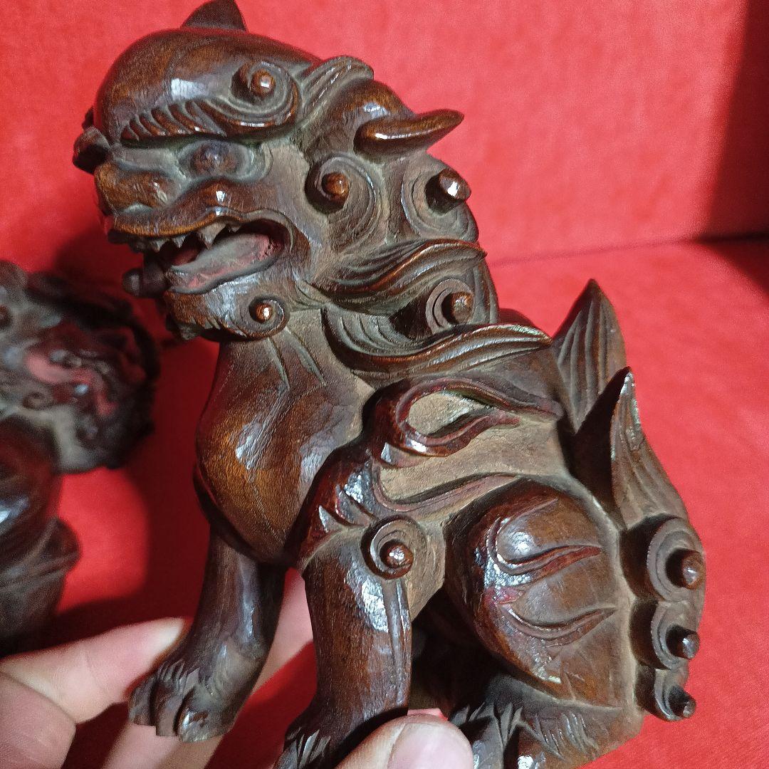 獅子　狛犬　阿吽　セット　彫刻　木彫　守り神　神社　仏閣　だんじり