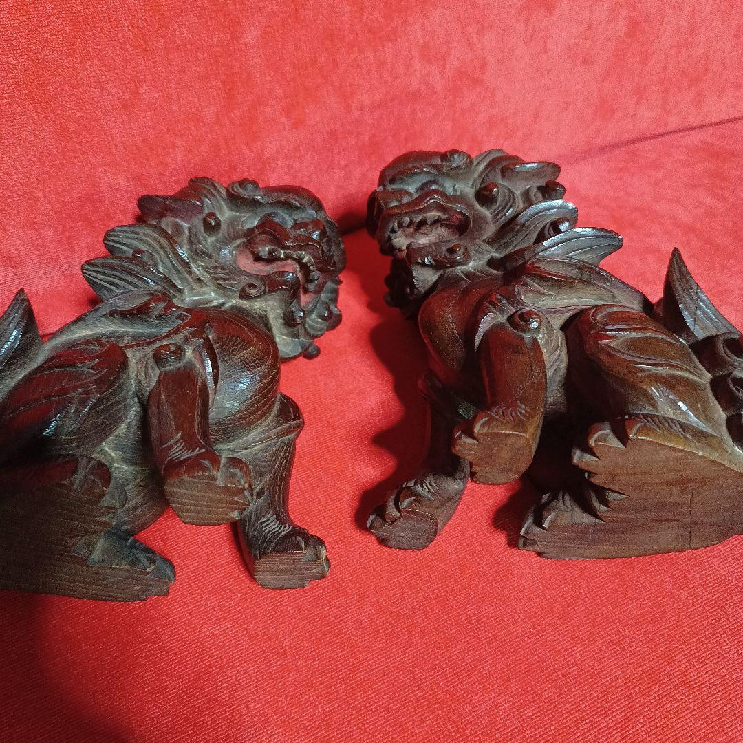 獅子　狛犬　阿吽　セット　彫刻　木彫　守り神　神社　仏閣　だんじり