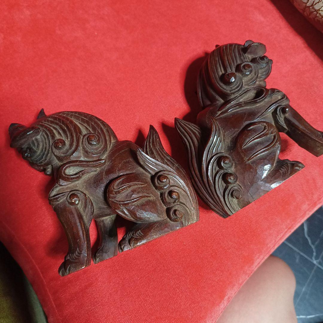 獅子　狛犬　阿吽　セット　彫刻　木彫　守り神　神社　仏閣　だんじり