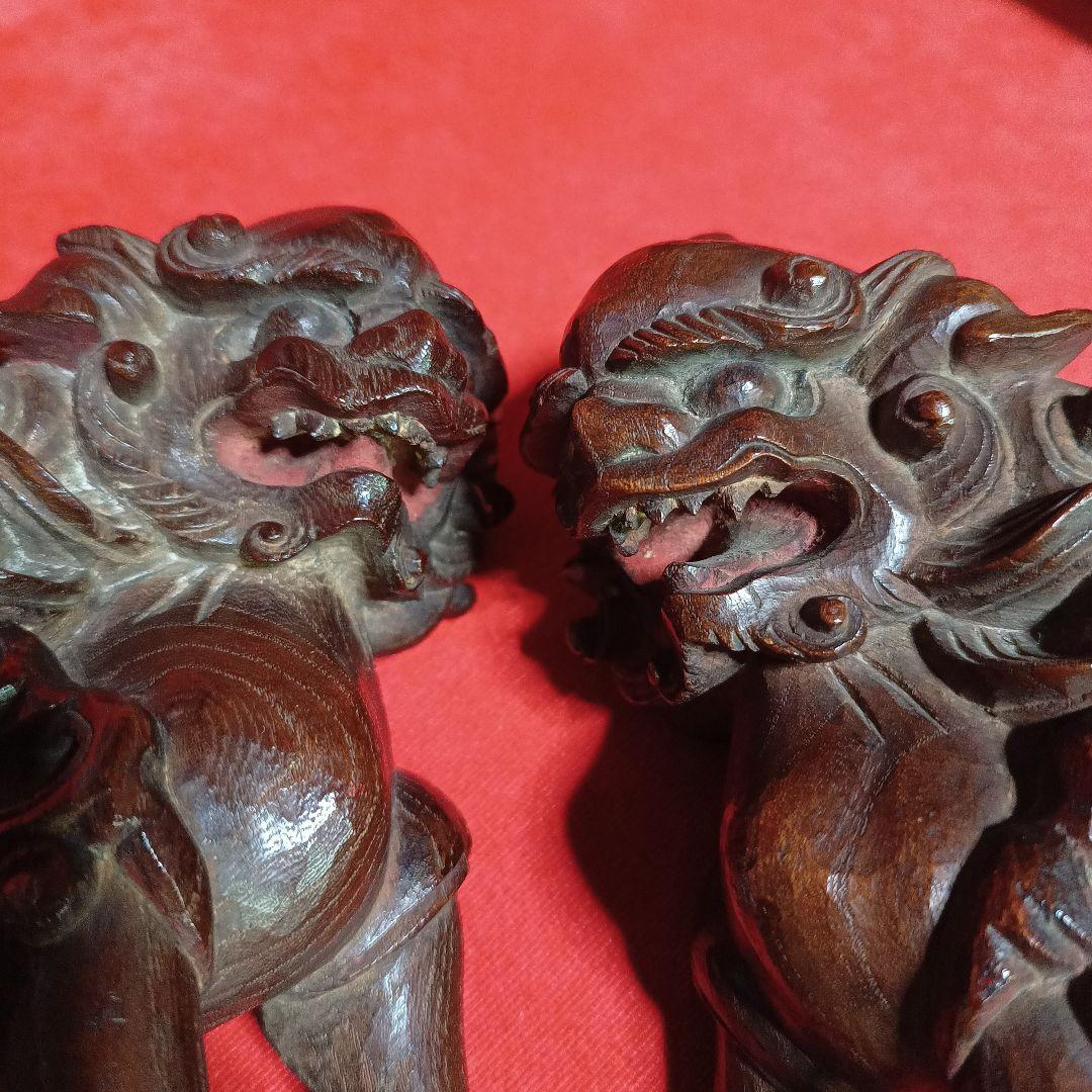 獅子　狛犬　阿吽　セット　彫刻　木彫　守り神　神社　仏閣　だんじり