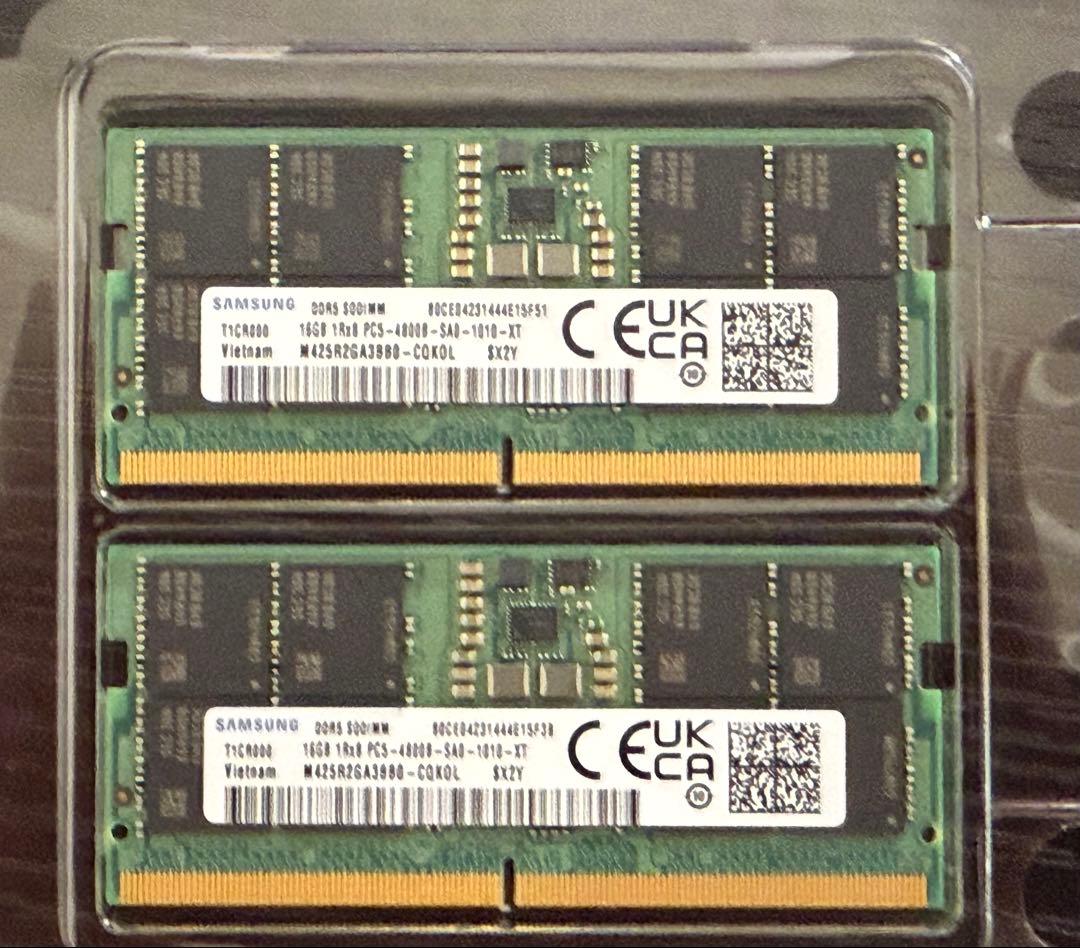 Samsung 16GB DDR5 SODIMM メモリ 2枚 32GBkit