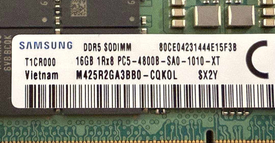 Samsung 16GB DDR5 SODIMM メモリ 2枚 32GBkit