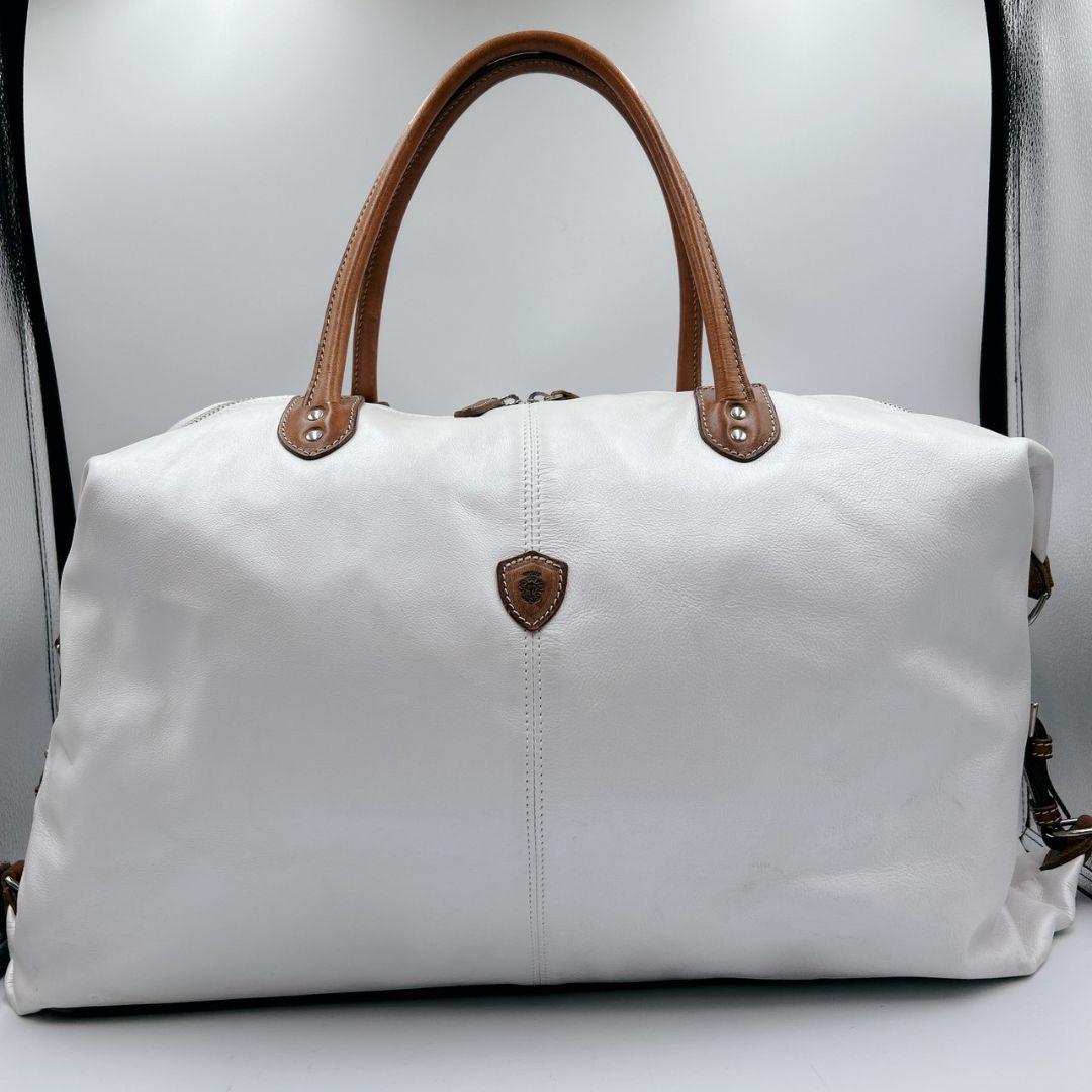 希少色Felisi フェリージ ボストンバッグ オールレザー ホワイト ビジネス