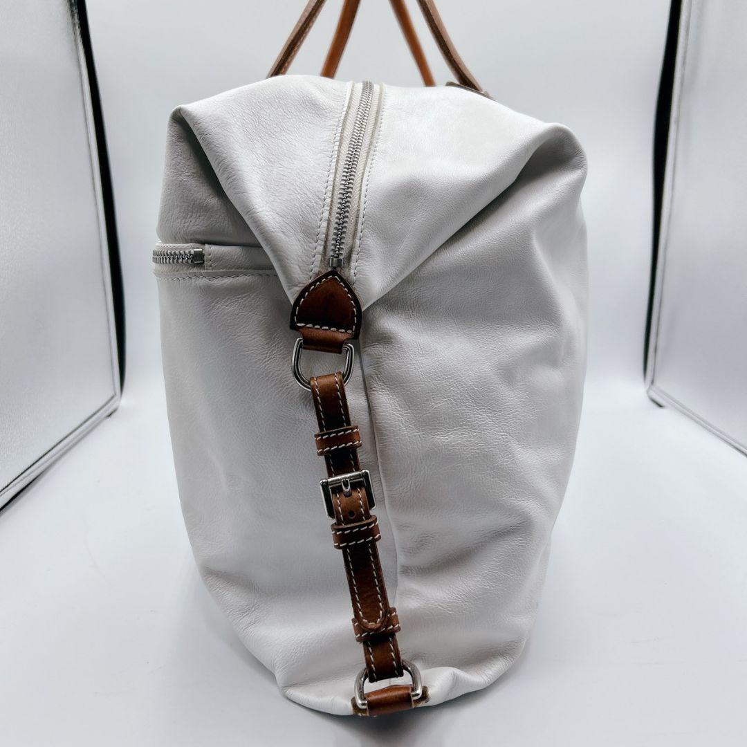 希少色Felisi フェリージ ボストンバッグ オールレザー ホワイト ビジネス