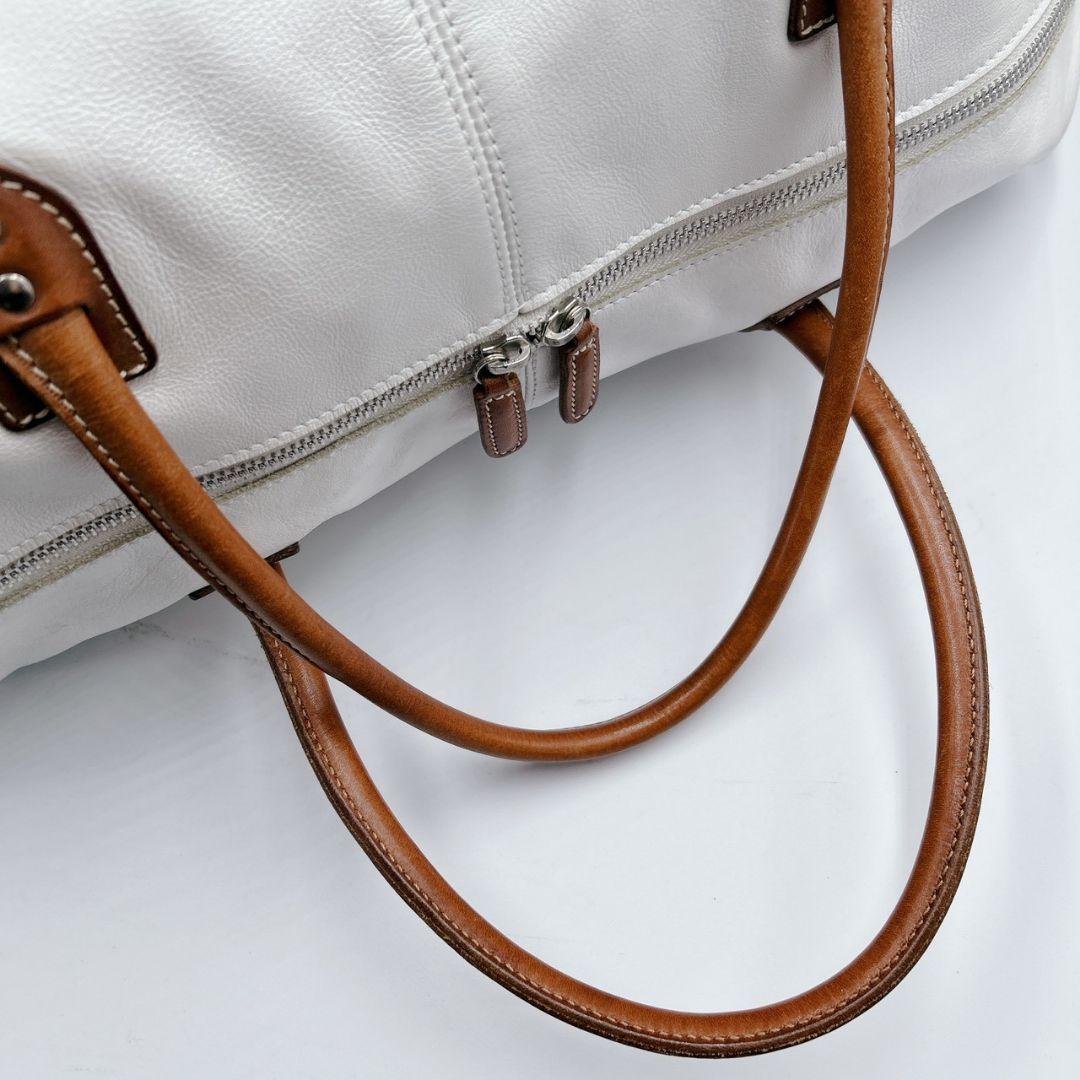 希少色Felisi フェリージ ボストンバッグ オールレザー ホワイト ビジネス