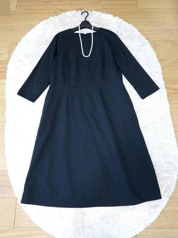 美品■ニューヨーカー■大きいサイズ17号■千鳥格子のワンピース■黒　フォーマル