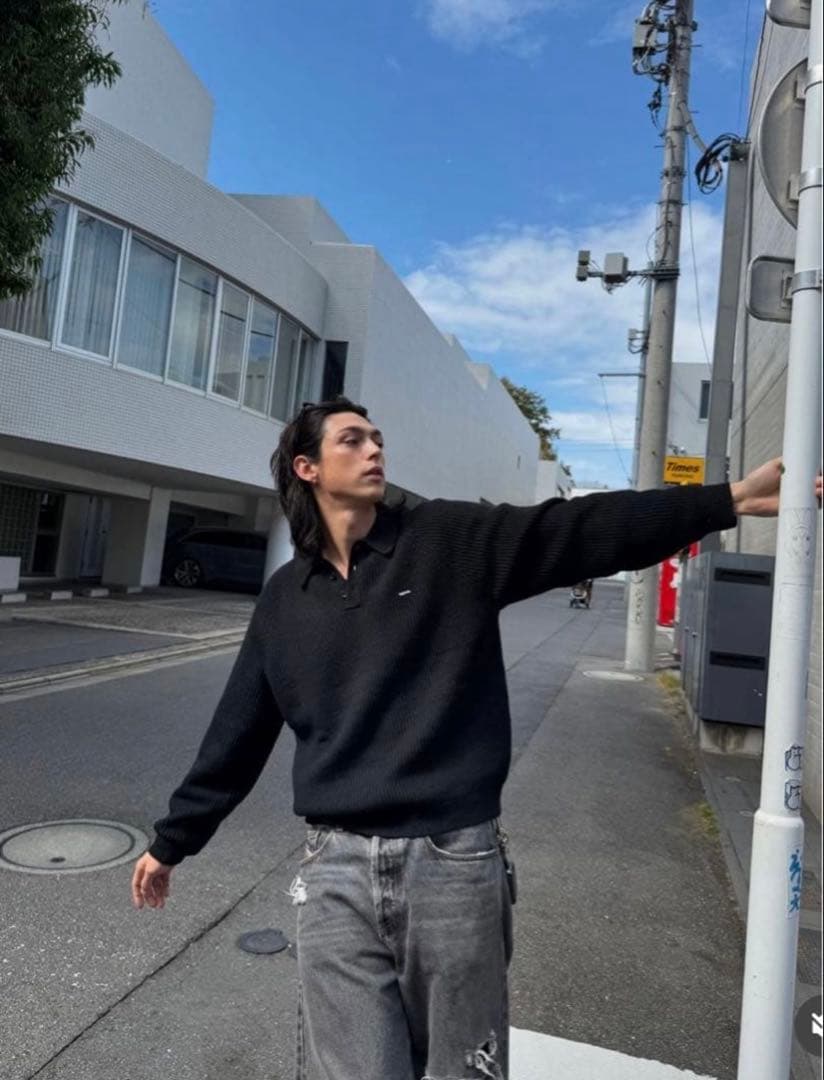 Supreme Small Box Polo Sweater ブラック