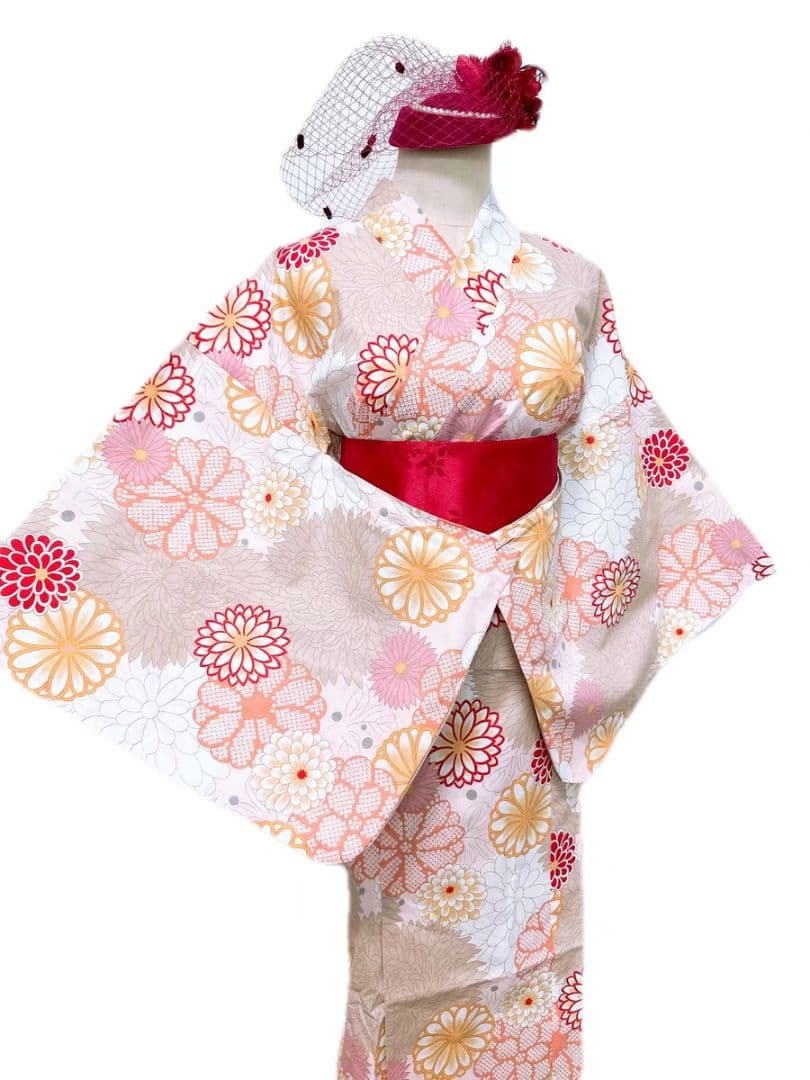 大人気！ピンクロング浴衣✿可愛い花柄で夏デートに最適！