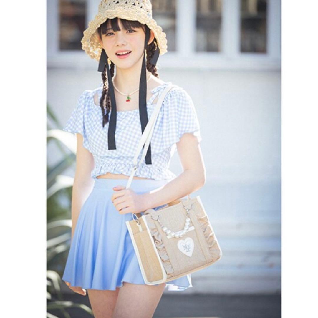 メゾピアノ　【SWIM】ショルダーリボンフリル swimwear(2WAY)