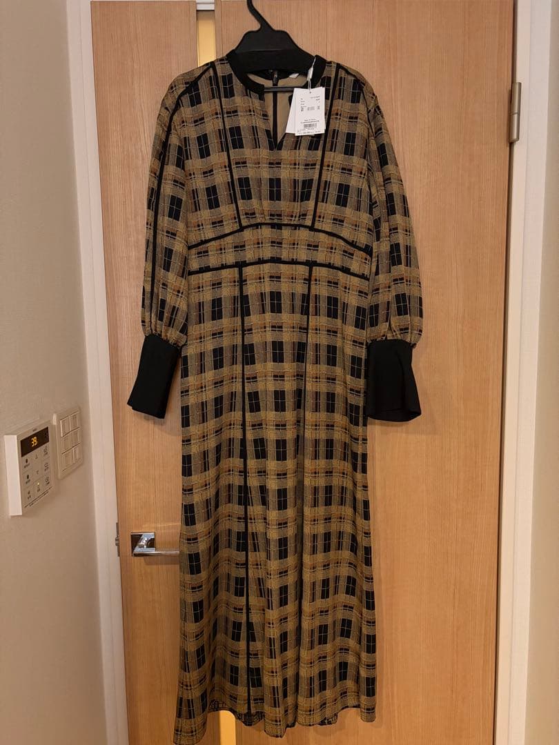 【美品】クラネ　CHECK PIPING ONE PIECE サイズ2