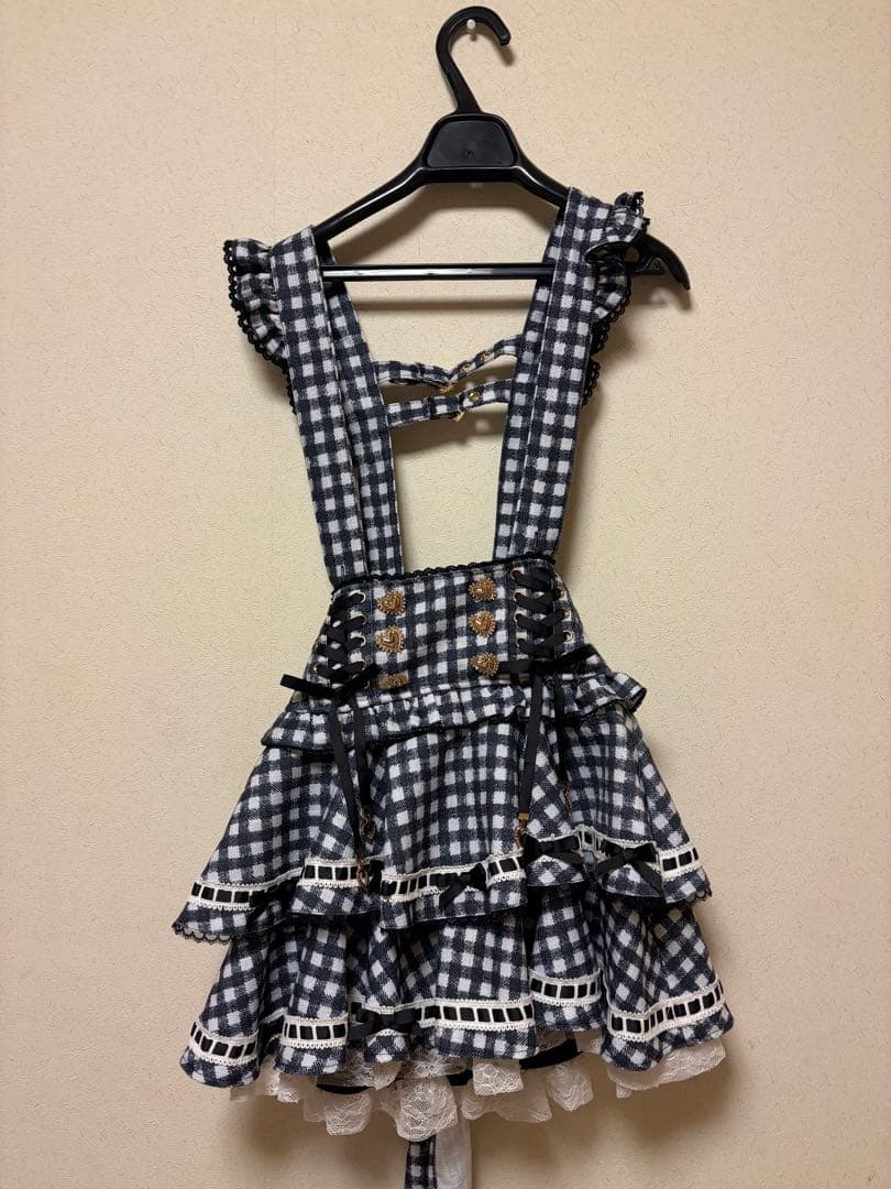 LIZLISA はしごリボンチェックティアードスカパン