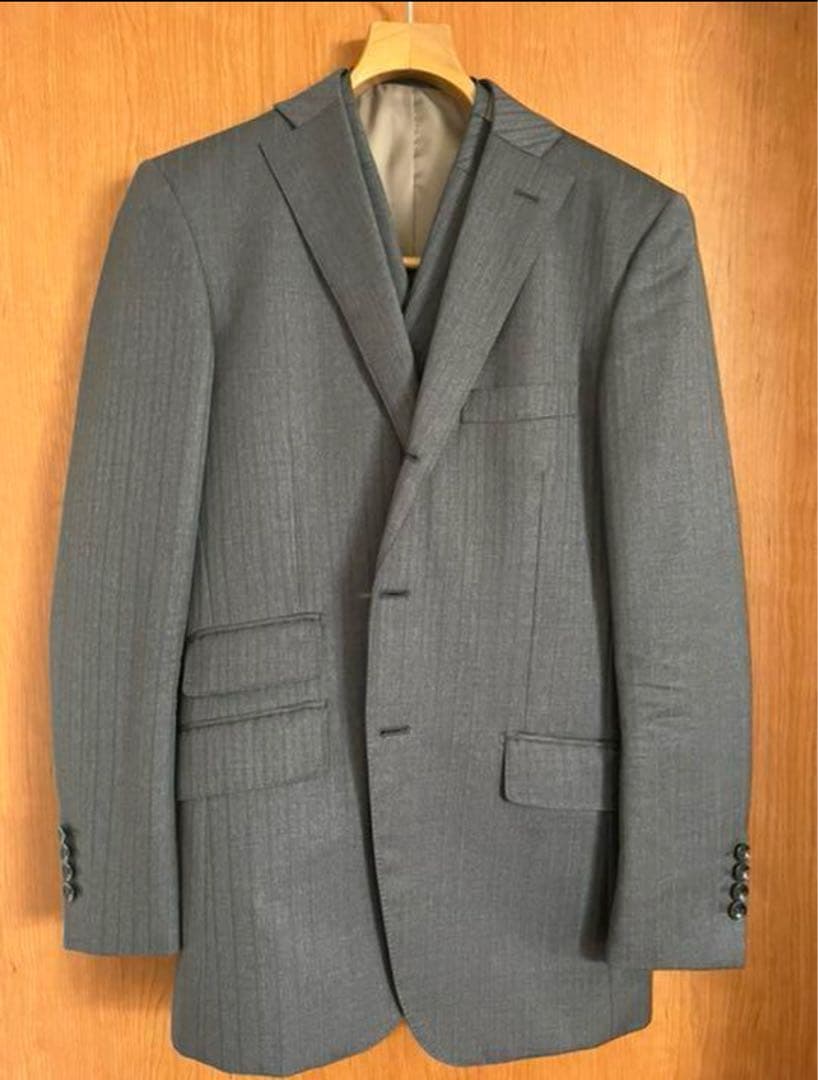 PSFA グレーシャドーストライプ 3ピーススーツセットアップ