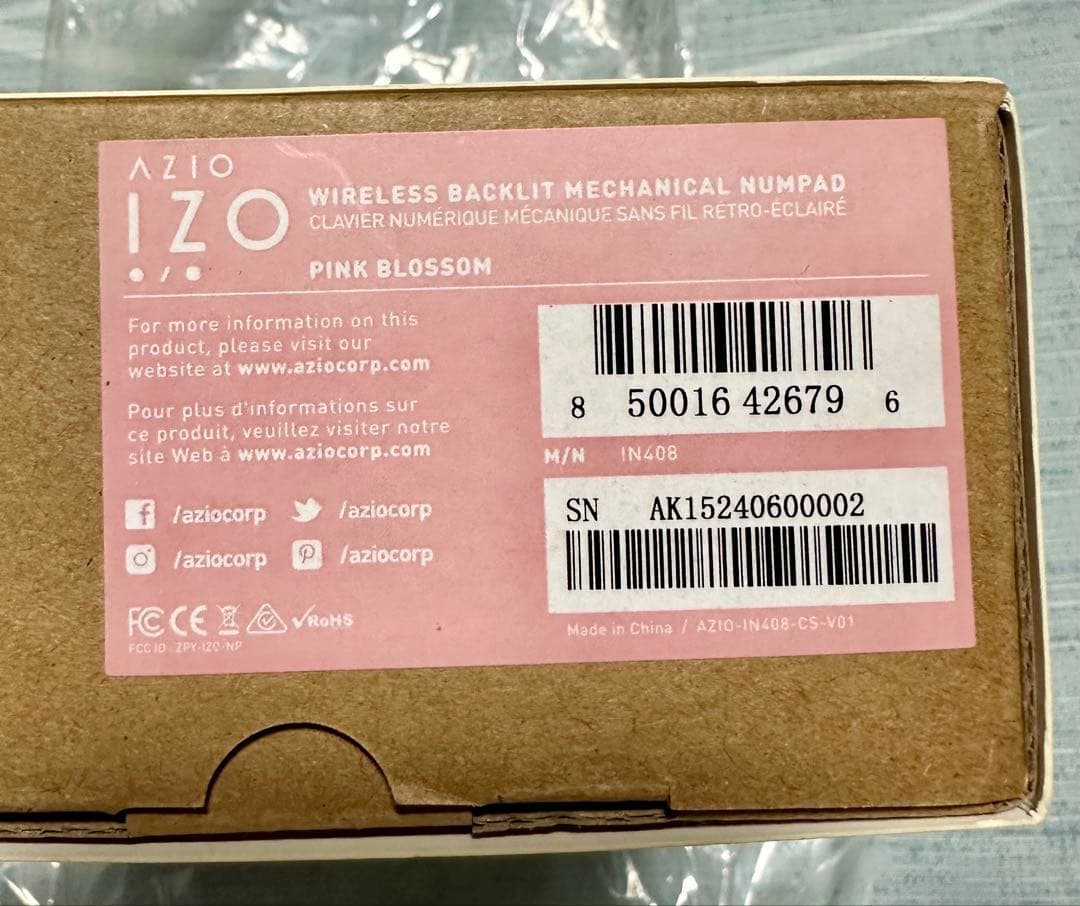 入手困難　AZIO Pink Blossom テンキー　電卓　ピンク　新品