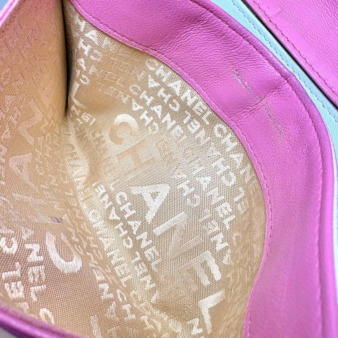 ♡5.4万→♡シャネル 財布 アイコン ピンク ラムスキン ギャランティーカード