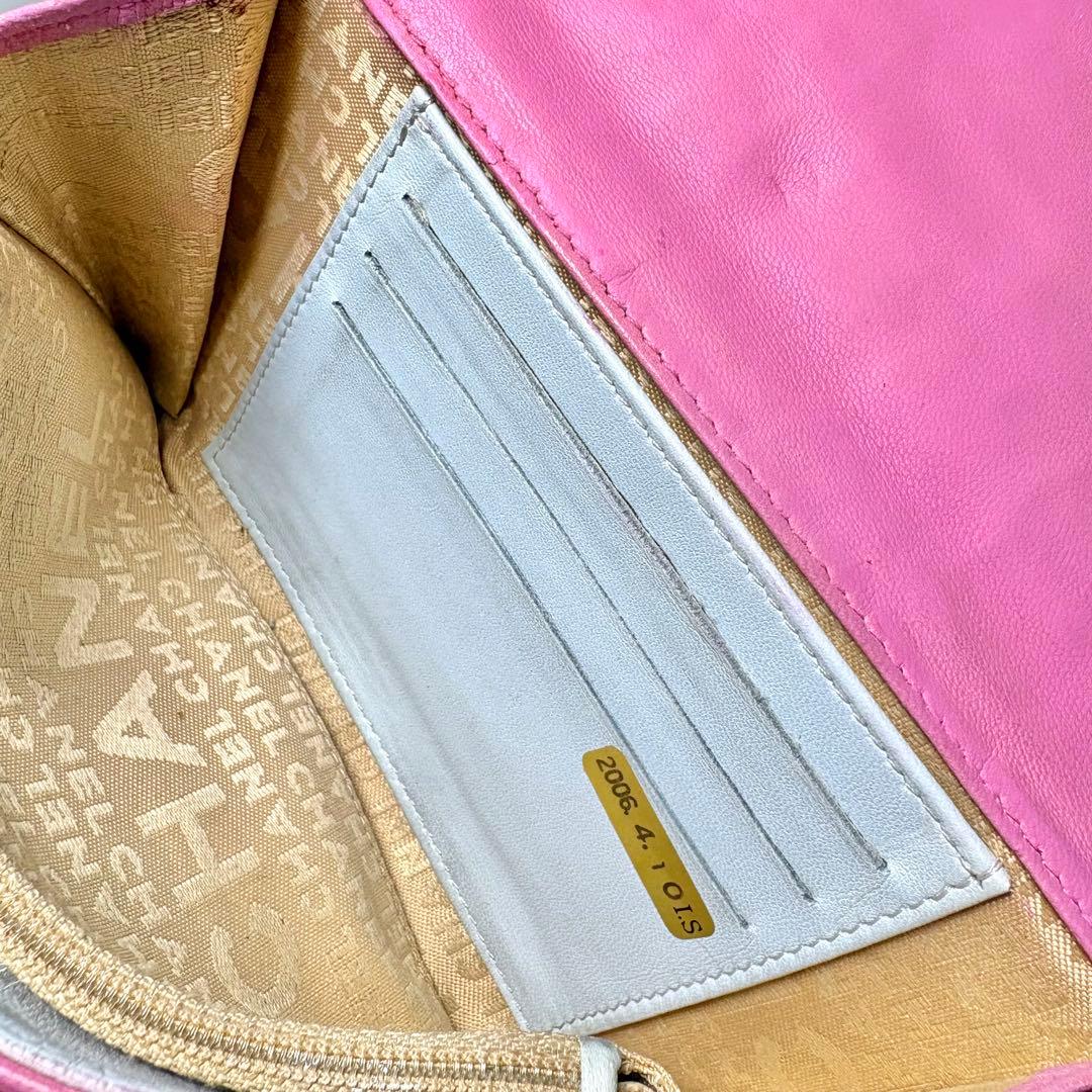 ♡5.4万→♡シャネル 財布 アイコン ピンク ラムスキン ギャランティーカード