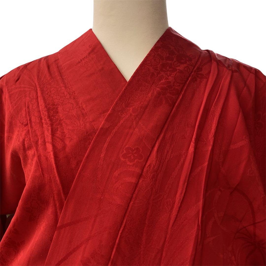 ◎mk-1088　アンティーク　振袖用　襦袢　赤　5-1