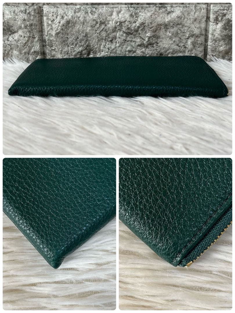 【極美品】イビサ　シュリンクレザー　L字ファスナー　スリムウォレット　長財布