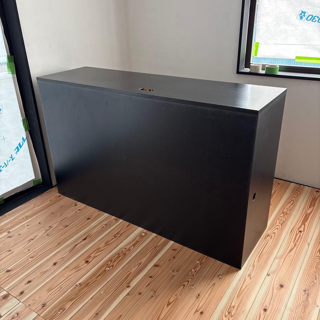 DJ機材用 黒の木製テーブル　ターンテーブル台　レジカウンター　中古