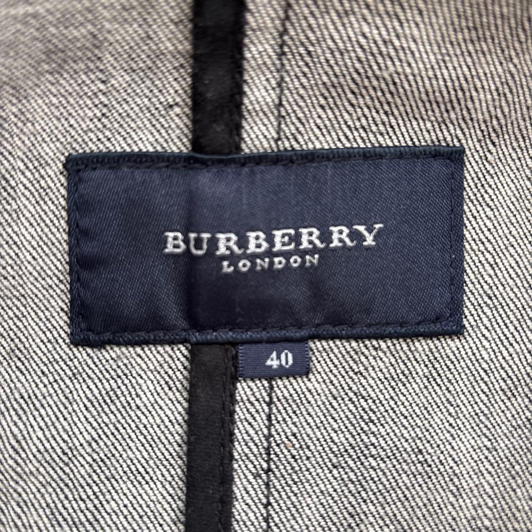 美品バーバリーロンドン ブラックデニムジャケット40ハーフコート